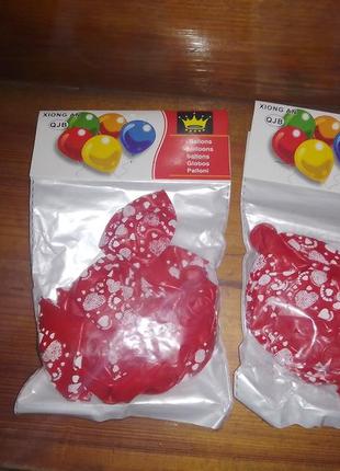 Воздушные шарики большие сердечки в наборе 10 шт.