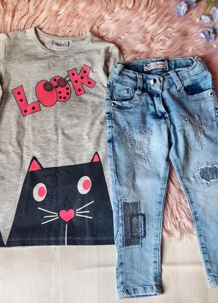 Набір на дівчинку! джинси / плаття/платье/тунічка/штани/туника