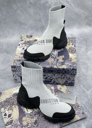 🔥сапоги женские christian dior white shoes socks