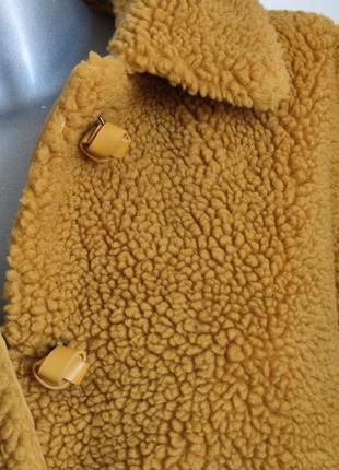 Куртка, шубка тедді h&m  гірчичного кольору9 фото
