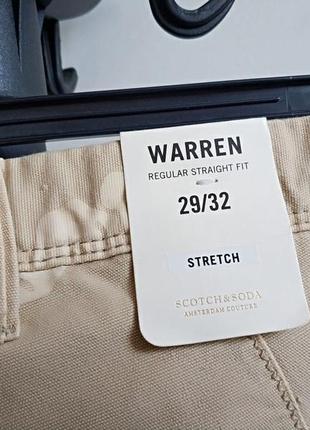 Мужские штаны чинос warren regular straight fit scotch&soda голландия оригинал