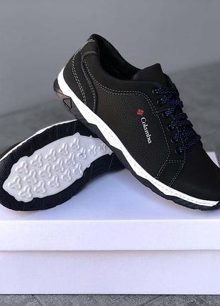 🔥ботинки мужские columbia shoes black blue laces
