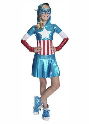 Капитан америка девочка платье карнавальное