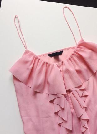 Красивий топ з рюшами, воланами h&m р. s розовый топ блуза1 фото