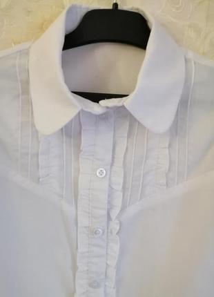 Белая школьная блузочка р140.3 фото