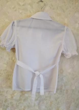Белая школьная блузочка р140.4 фото
