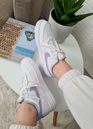 Жіночі кросівки nike air force 1 Lime blue pink