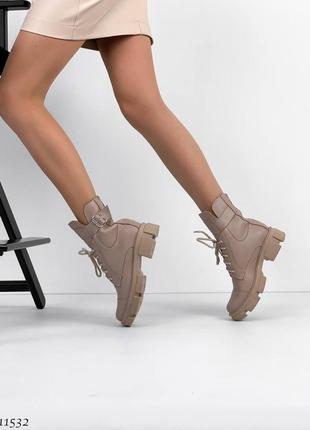 Ботинки деми осень деми на тракторной подошве танкетке платформе массивной объёмные натура...