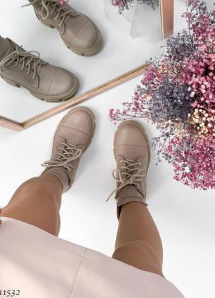 Ботинки деми осень деми на тракторной подошве танкетке платформе массивной объёмные натура...