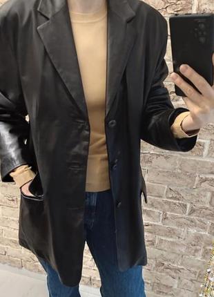 Мужской кожаный пиджак в стиле massimo dutti8 фото