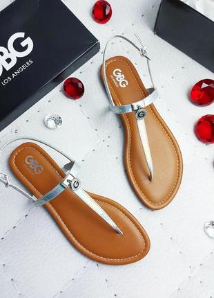 G by guess оригінал сріблясто-райдужні сандалії