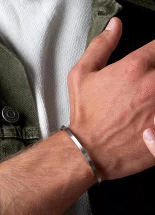 Мужской браслет с нержавейки срібний браслет з нержавіючої сталі чоловічий браслет4 фото