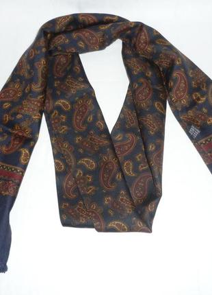 Італія чоловічий 100% шовковий шарф кашне "індійські огірки" пейслі мужской шёлковый шарф