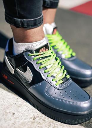 Жіночі кросівки nike air force 1 vandalized iridescent black green5 фото