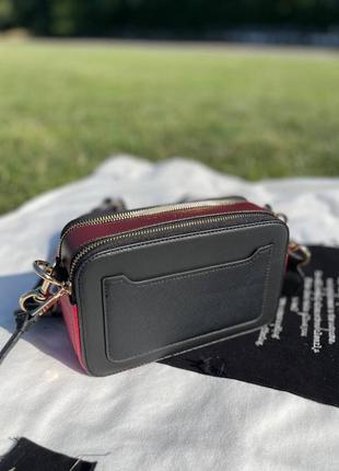 The marc jacobs logo black red bordeaux розкішна жіноча сумочка марк джейкобс чорна бордова червона шикарная женская сумка черно бордовая красная вамп3 фото