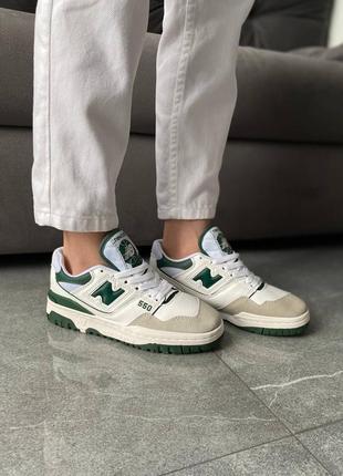 Кросівки чоловічі new balance 550 white green/кроссовки мужские нью беленс 550