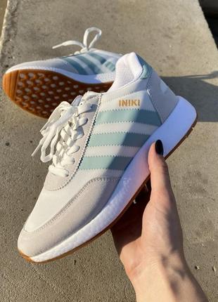 Кроссовки женские adidas iniki beige/mint/кросівки жіночі адідас