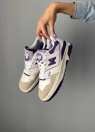 Кросівки жіночі new balance 550 white purple/кроссовки женские нью беленс 5508 фото