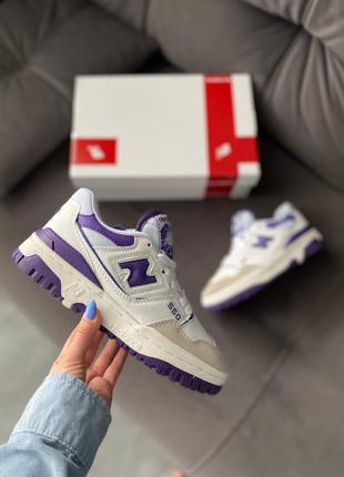 Кросівки жіночі new balance 550 white purple/кроссовки женские нью беленс 5507 фото