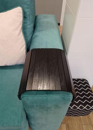 Деревянная накладка, столик, коврик на подлокотник дивана(черный) #2i2ua3 фото