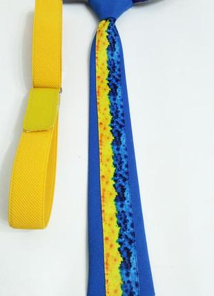 Галстук патриотический. краватка патріотична жовто-блакитна.2 фото