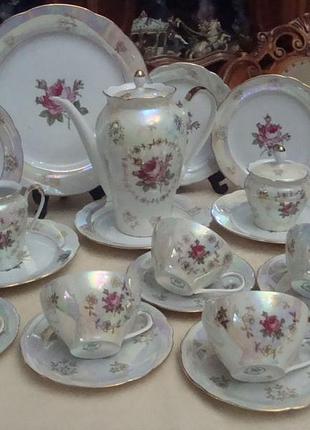 Новый ! чайный сервиз роза фарфор kahla германия состояние люкс ! №610