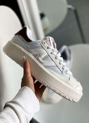 Кросівки жіночі new balance ct302 white brown/кросівки жіночі нью баланс ст 302