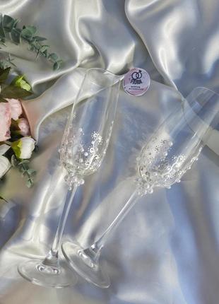 Весільні бокали (келихи) аксесуари для весілля2 фото