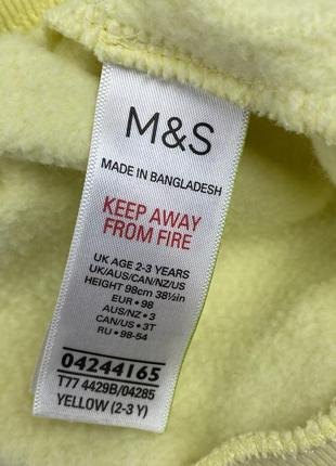 Кофта лонгслив свитшот детский для девочки от m&amp;s желтый5 фото