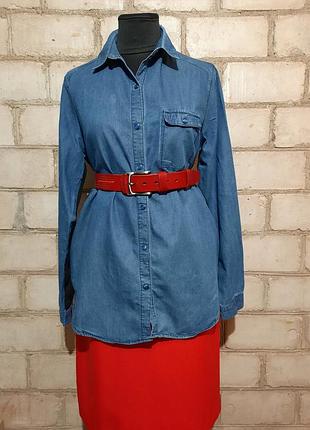 Сорочка комбінована джинс шифон