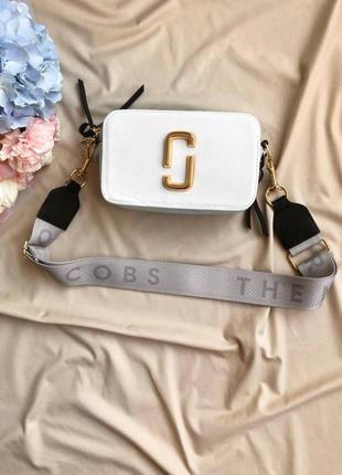 Marc jacobs snapshot white mint стильна жіноча компактна сумочка марк джейкобс біла мятна женская брендовая сумка белая мятная бирюзовая