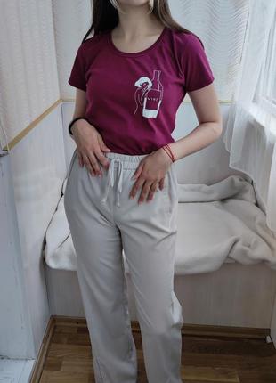 Бордова бавовняна футболка wine