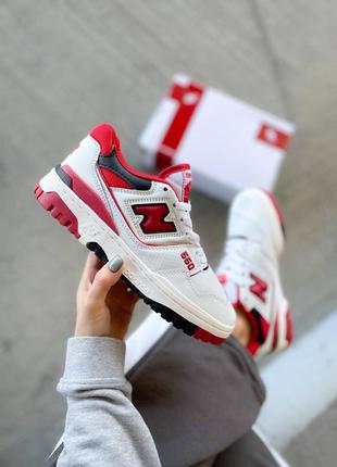 Кросівки чоловічі new balance 550 white red/кроссовки мужские нью беленс 550