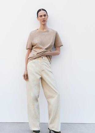 Футболка жіноча zara, колір бежевий😍