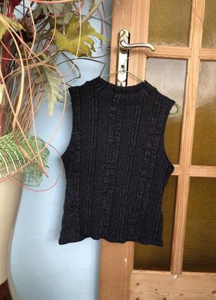 Сірий топ в рубчик