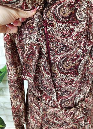 Красивое нарядное платье миди в благородный етно рисунок/орнамент, размер м-л10 фото