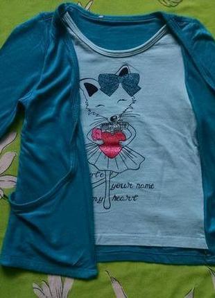 Тоненька водолазка,кофточка для дівчинки 5-6 років