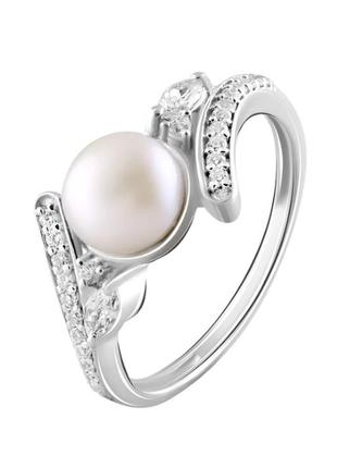 Серебряное кольцо с натуральной персиковой жемчужиной maruata pearls