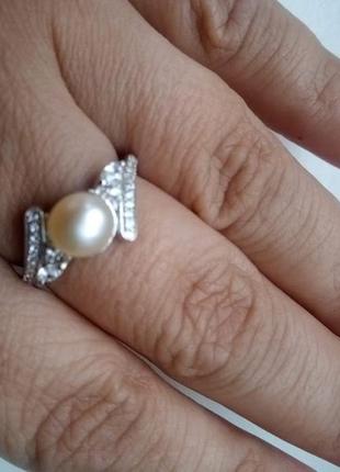 Срібне кільце з натуральної персикової перлиною maruata pearls4 фото