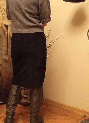 Юбка натуральная кожаная замша( кожа)
