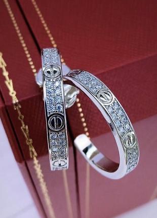 Сережки у стилі картьє, в каміннях