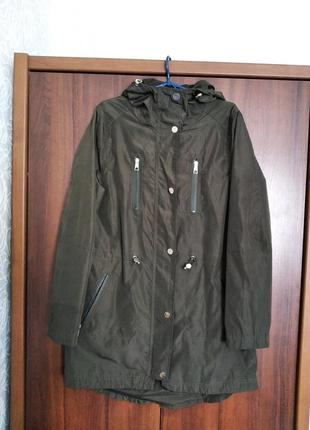 Темно-оливкова парку, куртка, курточка, вітровка 48-50 р.1 фото