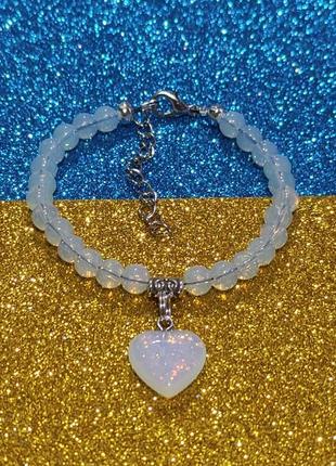 Браслет -лунный камень-19 см.2 фото