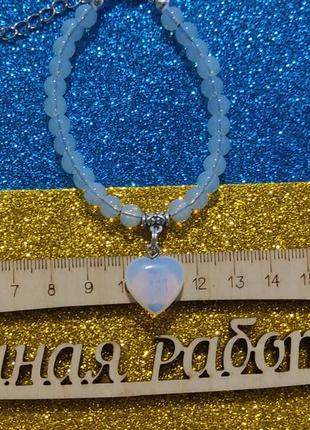 Браслет -лунный камень-19 см.3 фото