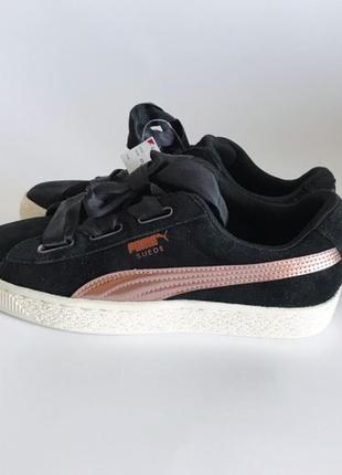 Кеди замшеві puma sneakers blkroseg black, в наявності розміри 36.5 і 37.5