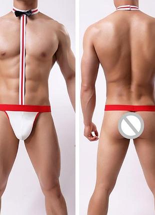 Чоловічі труси з метеликом червоно-білі, розмір універсальний (гумка до 110см)