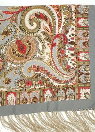 Шерсть! красивенный платок принт "турецкие огурцы"7 фото
