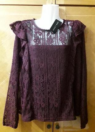 Брендова нова  кружевна блуза  р.12 від  new look