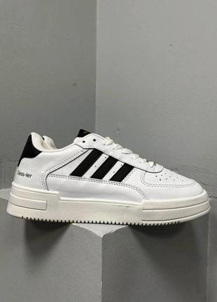 Замечательные женские кроссовки adidas dass-ler white black gold белые с чёрным