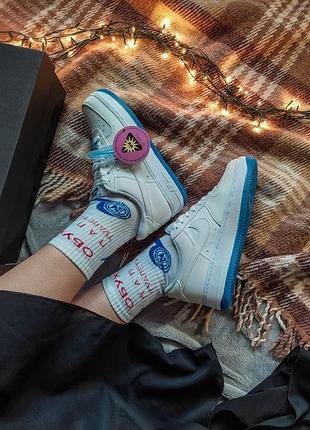 Жіночі кросівки nike air force 1 white blue 7